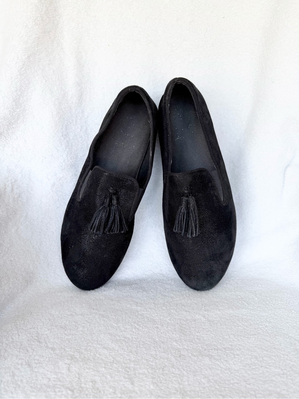 FitFlop Superskate Tassel Loafers Size size 10 Black Slip On Comfort Suede